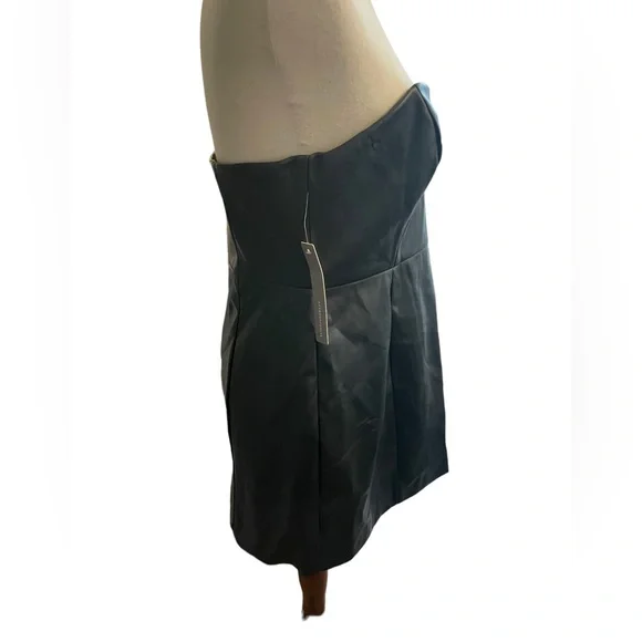 ANTHROPOLOGIE Hutch Strapless Faux Leather Mini Dress New With Tags - Picture 7 of 16
